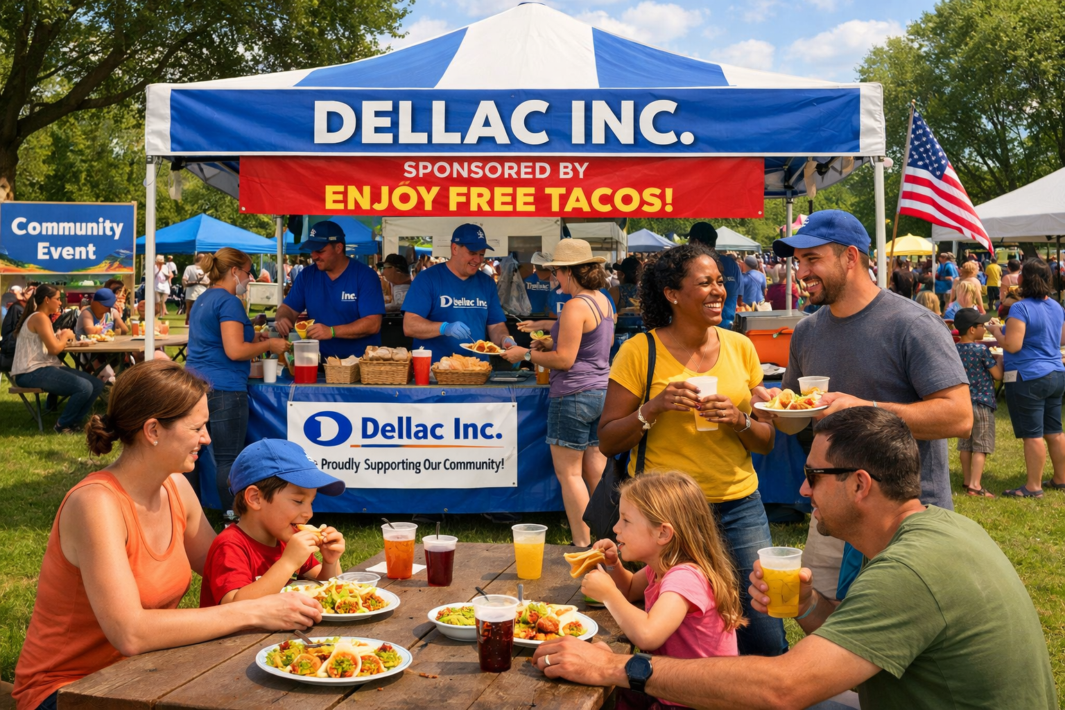 Dellac team participating in a community event