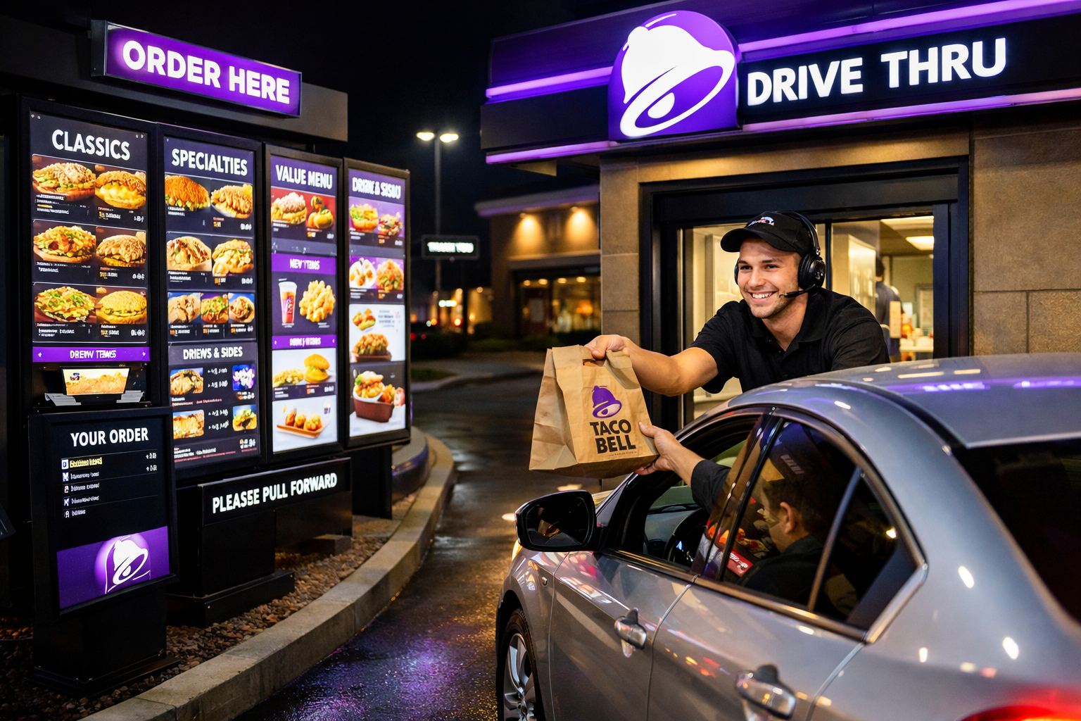 Drive-thru lane in operation