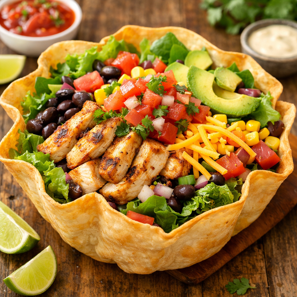 Fresh taco salad bowl
