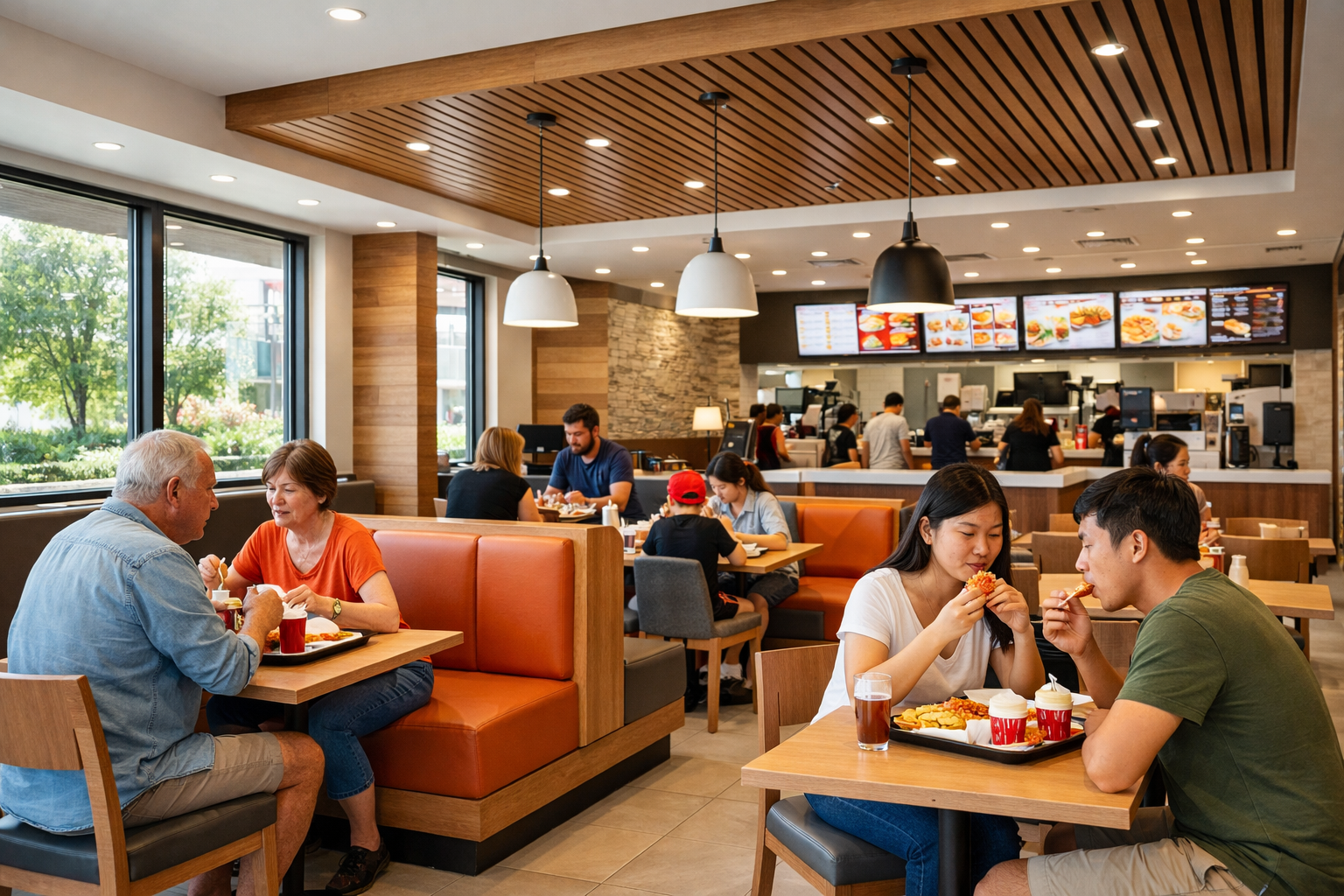 Comfortable dine-in restaurant interior