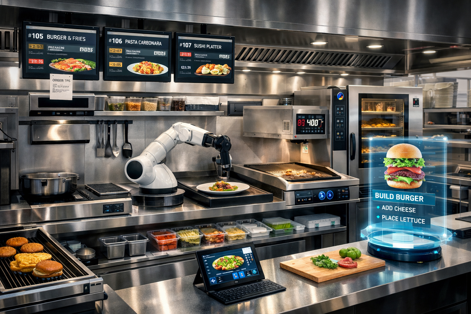Modern kitchen technology and equipment